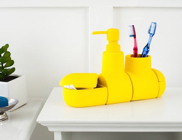 rangement pour salle de bain sous marin flacon