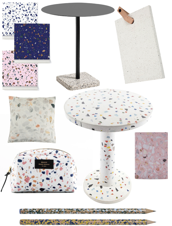 papier peint motif mouchete rose bleu blanc granito