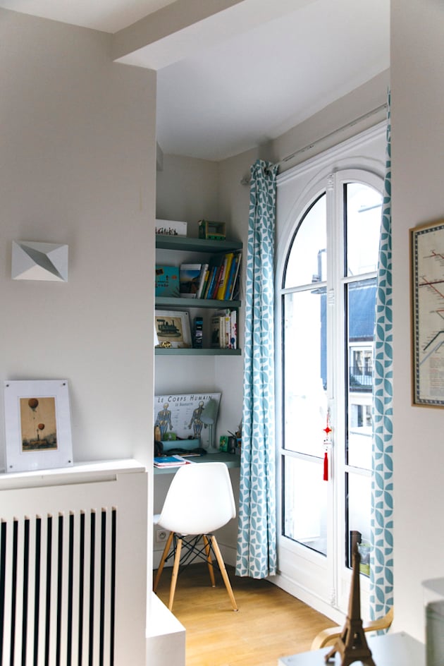 appartement haussmannien moderne coin bureau angle