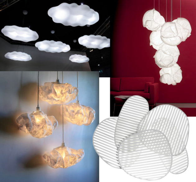 lampe nuage suspension aerienne decoration salon