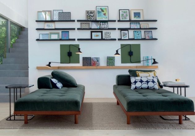 la redoute deco banquette en velours vert fonce