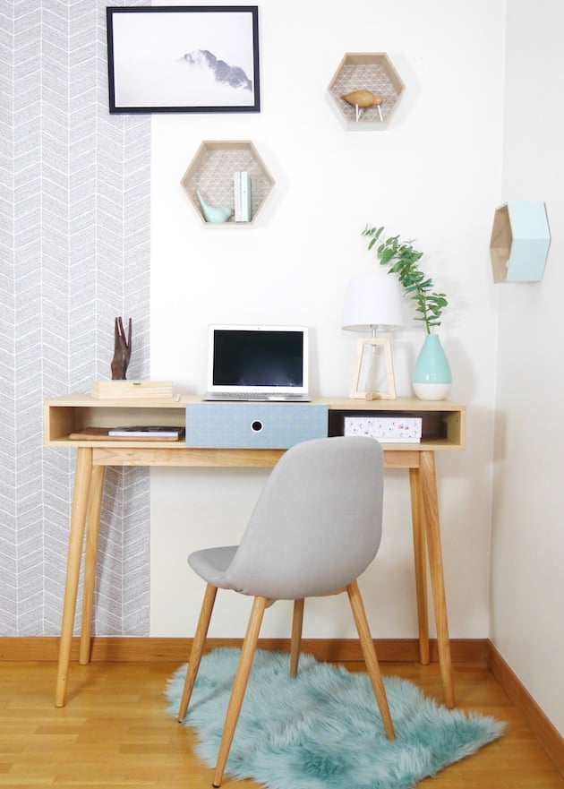 aménager un coin bureau scandinave par BUT dans un studio