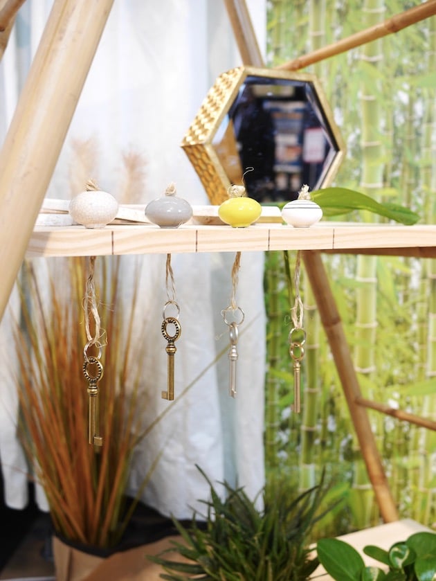 diy étagère échelle pour entrée avec porte-clés suspendu