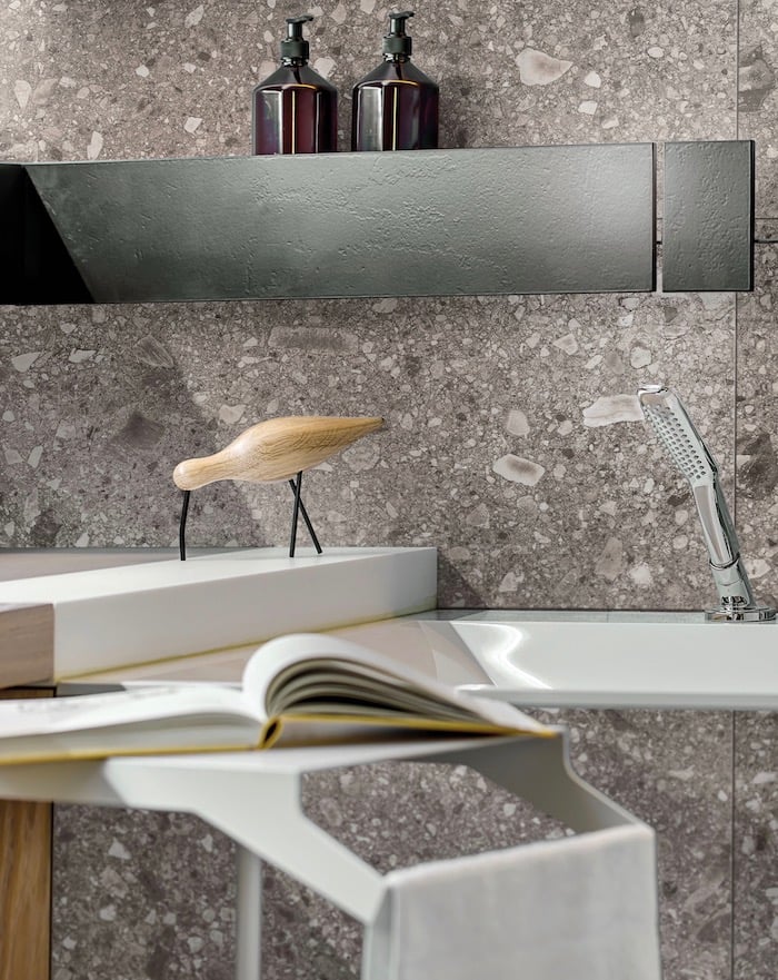 salle de bain grise terrazzo granito blog deco clem around the corner