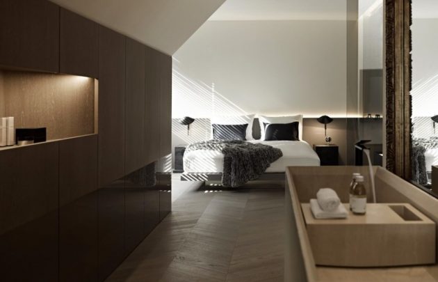 chambre deco minimaliste sous les toits