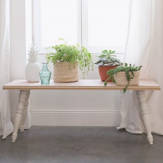 banc scandinave pied bois