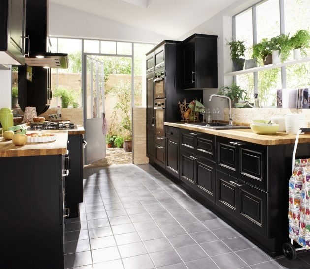 aménager sa cuisine noire effet bistro campagne
