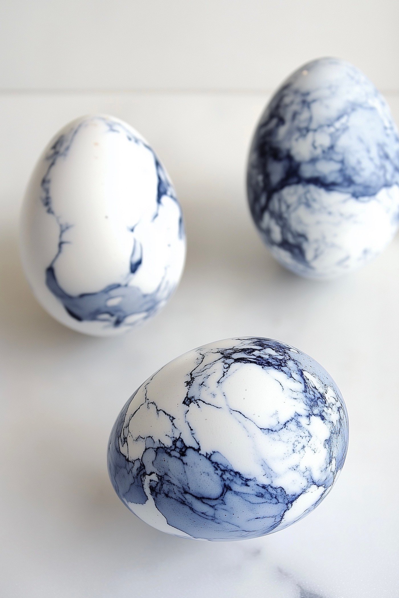 décoration de Pâques à faire soi-même oeuf encre marbre