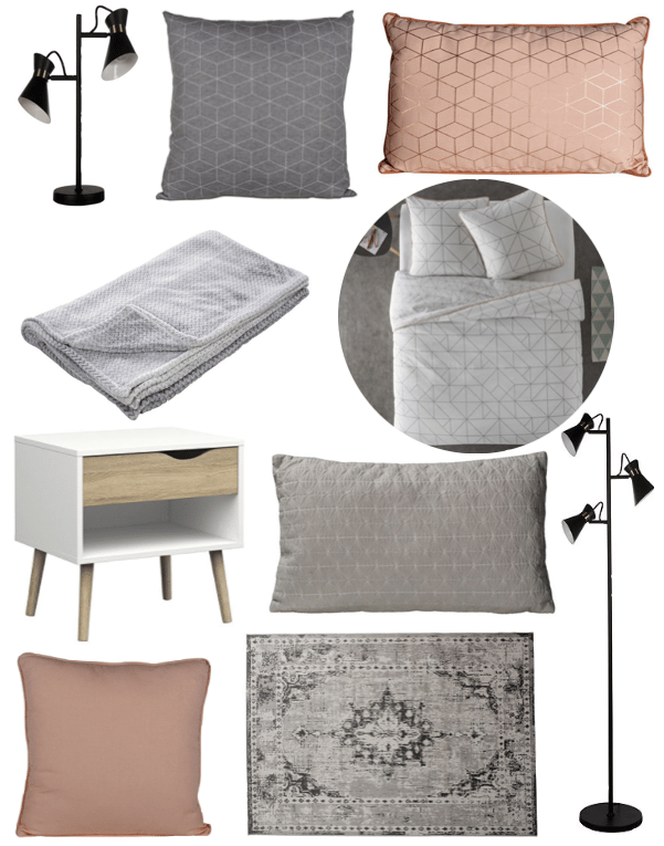 la chambre d'adoen rose et gris noir geometrique 