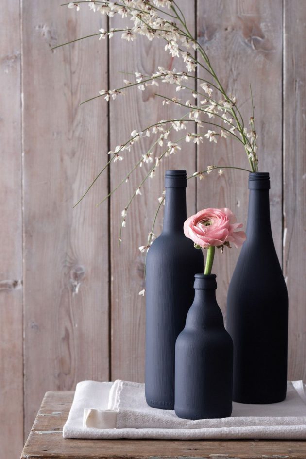 fabriquer un vase deco avec une bouteille en verre