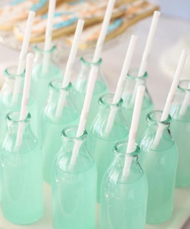 sirops et eau couleur mint