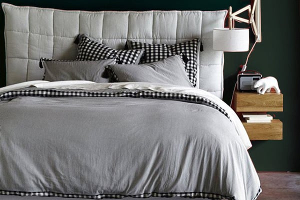 déco vichy chambre noire et blanche