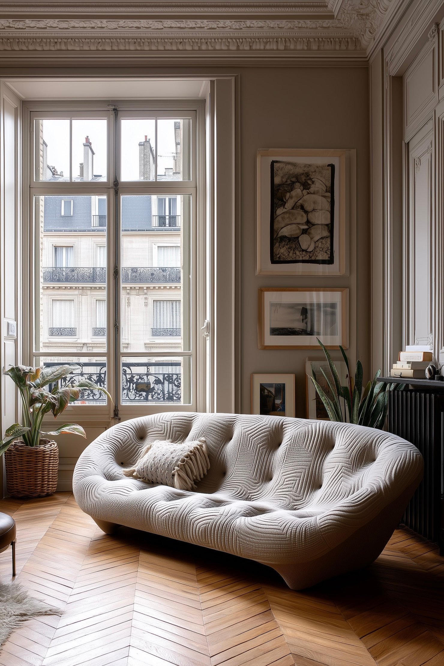appartement parisien canapé Ligne Roset célèbre