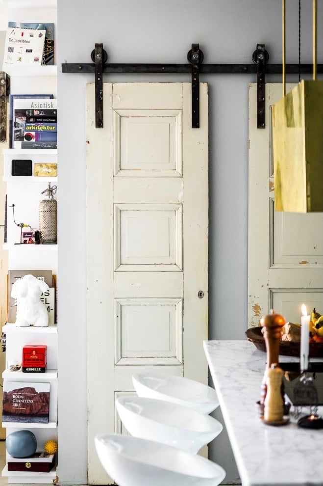 déco industrielle vintage porte suspendue style atelier