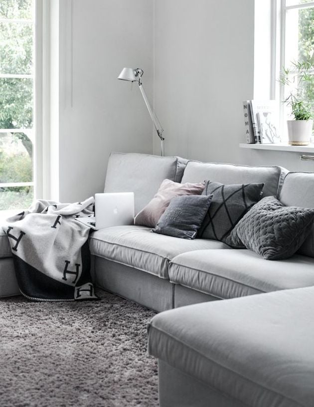 sejour cosy tout en gris