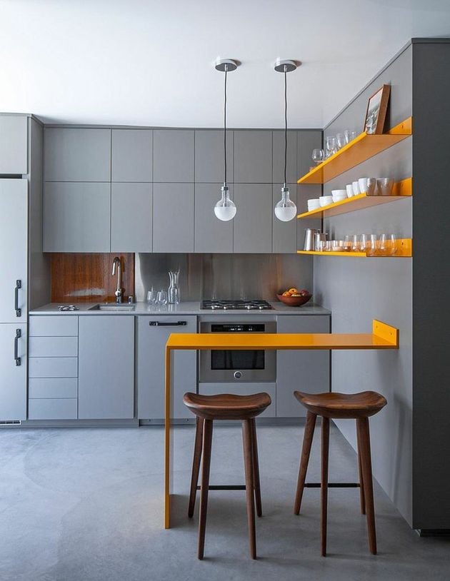 touche couleur jaune pour deco salon gris
