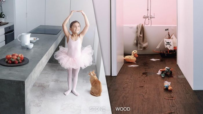 sol en liège décoratif pour cuisine et salle de bain