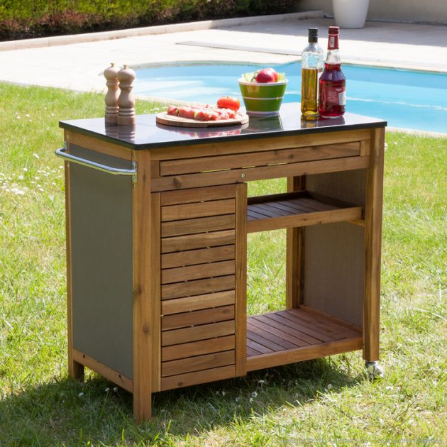 cuisiner à l'extérieur modulable plan de travail