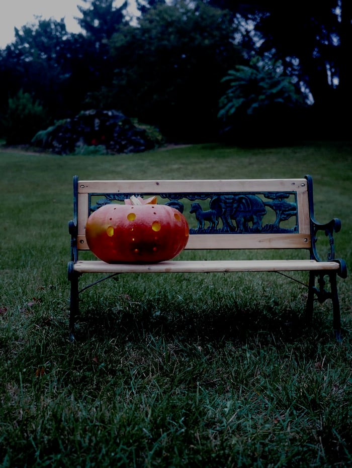 citrouilles halloweensoir nuit bougie chauffe plat