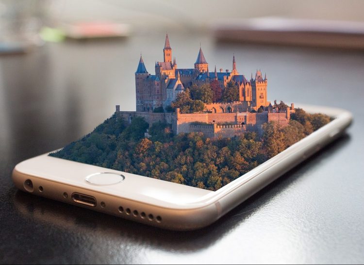 iphone chateau moyen age 3d architecture hologramme