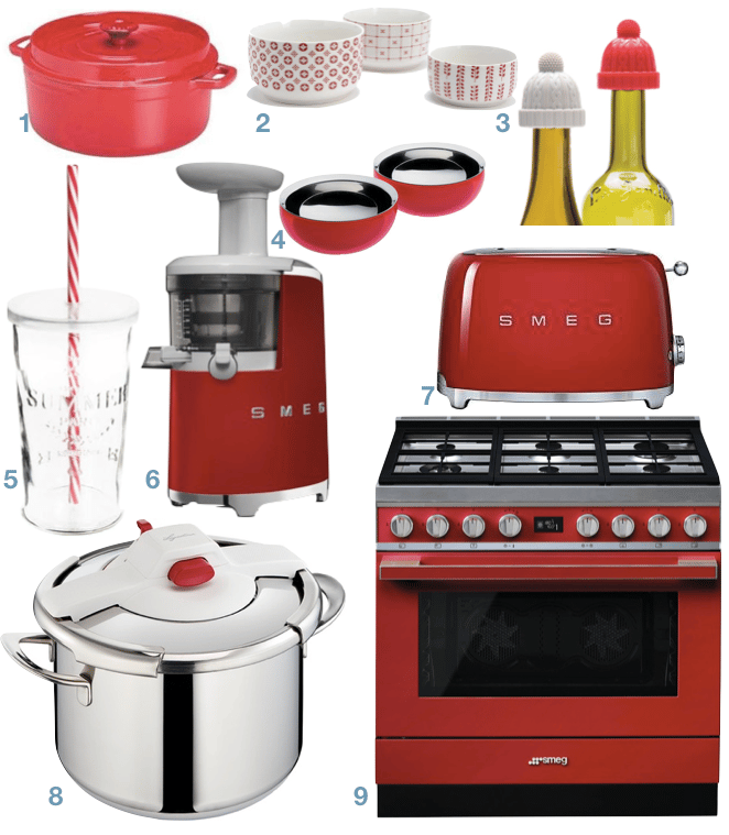 cuisine blanche et rouge pour decorer