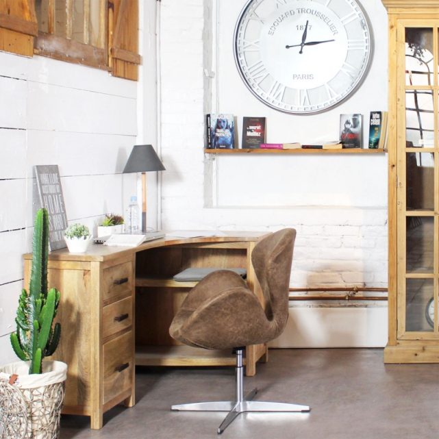 petit bureau d angle bois secretaire deco style chalet