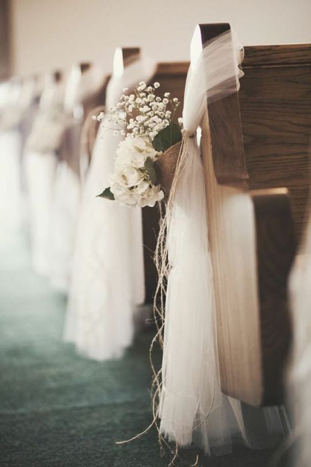 chemin de voilage voile banc d'église décoration romantique DIY