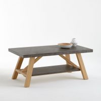 idées cadeaux homme lui table basse beton bois moderne