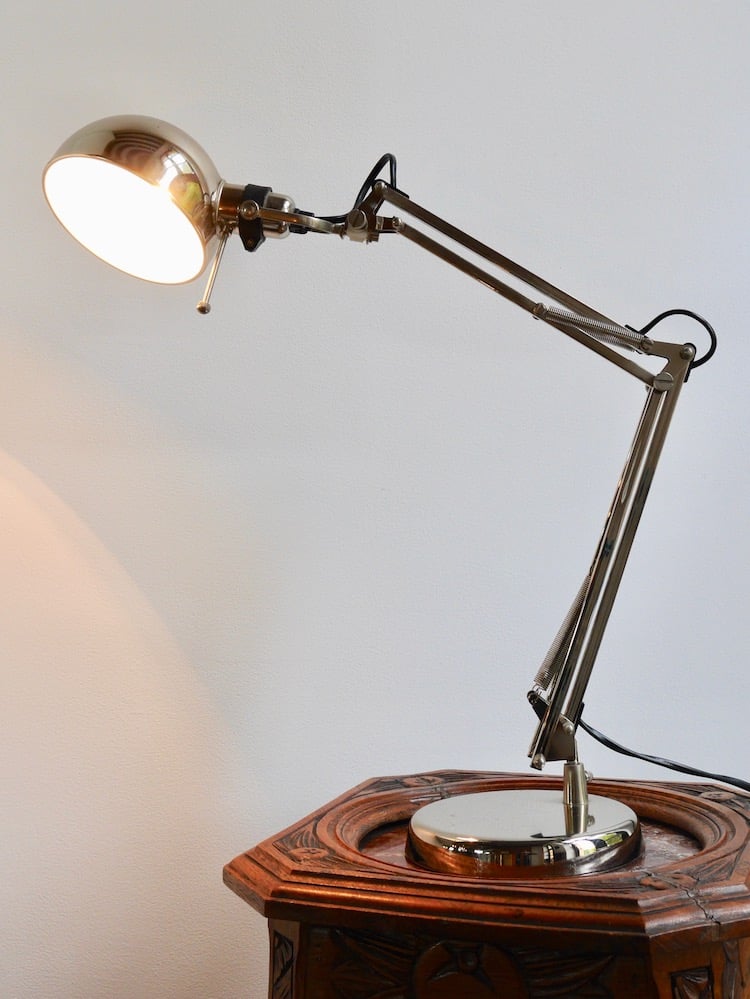 lampe acier table bois appart lille