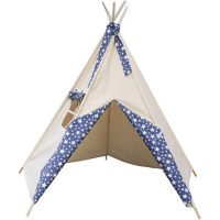 tipi tente blanche creme bleu jean