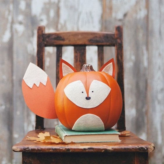 decorer une citrouille enfant forme renard diy