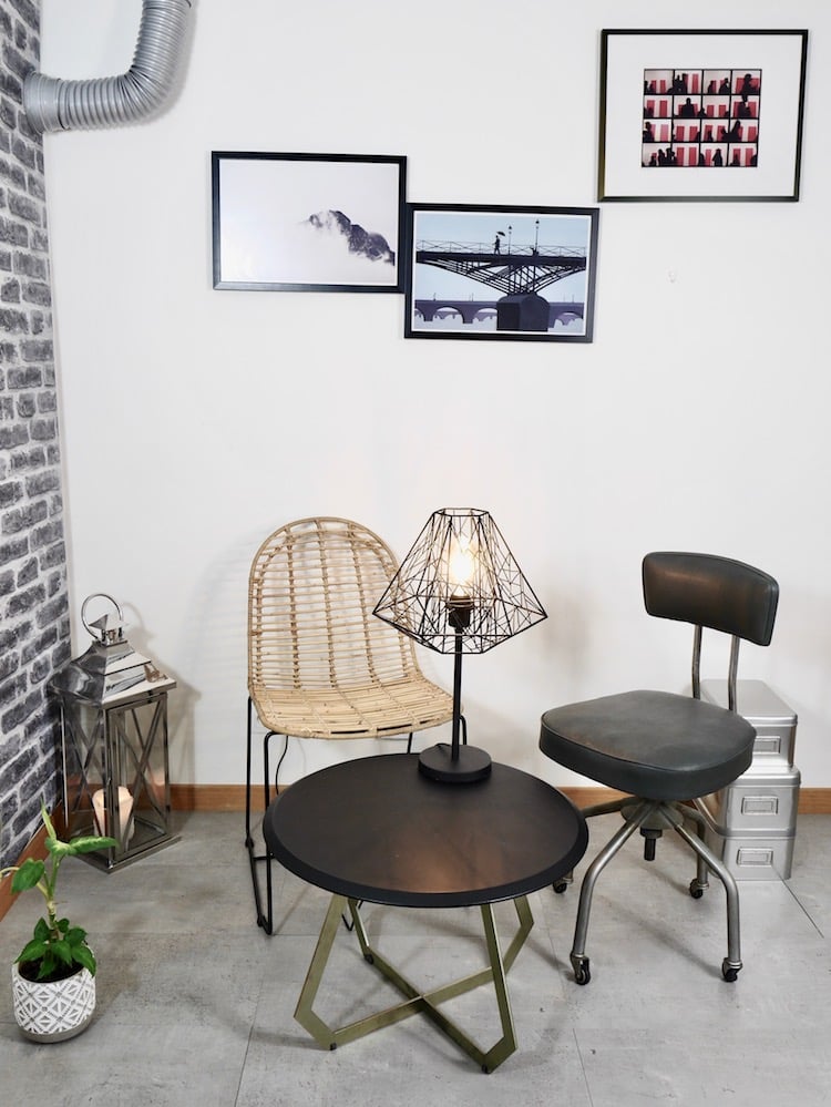 salon style industriel idee deco vintage