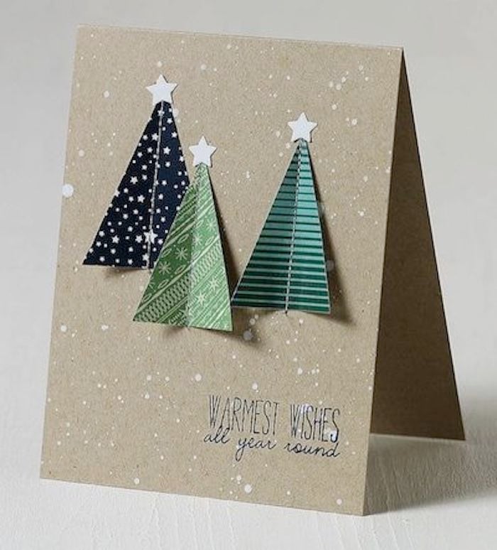 sapins en diy carte de voeux