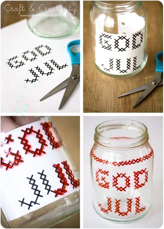 déco point de croix diy bougeoir noel