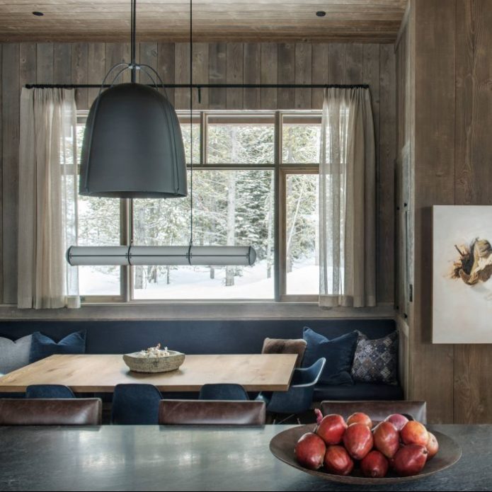 visite deco loft chalet salle a manger bleue