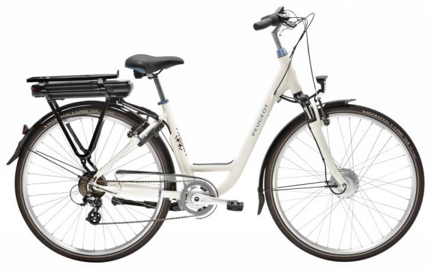 sport design velo assistance electrique peugeot look retro vintage creme