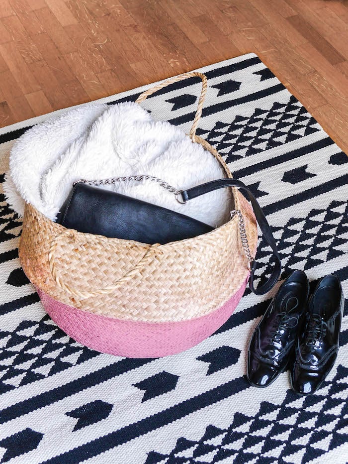 tendance rose poudre blush panier tapis parquet diy tuto