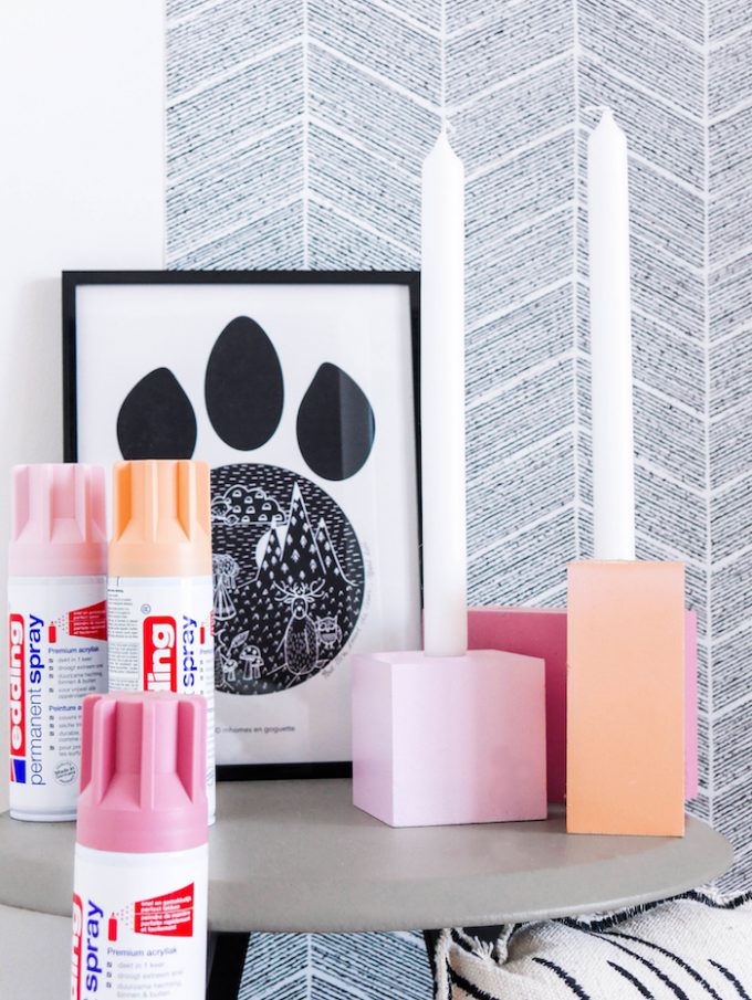 tendance rose poudre blush diy tuto bougies bougeoirs