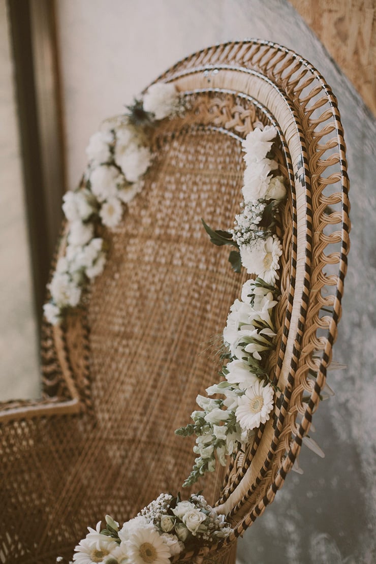 mariage diy fauteuil emmanuelle fleur osier trone rotin