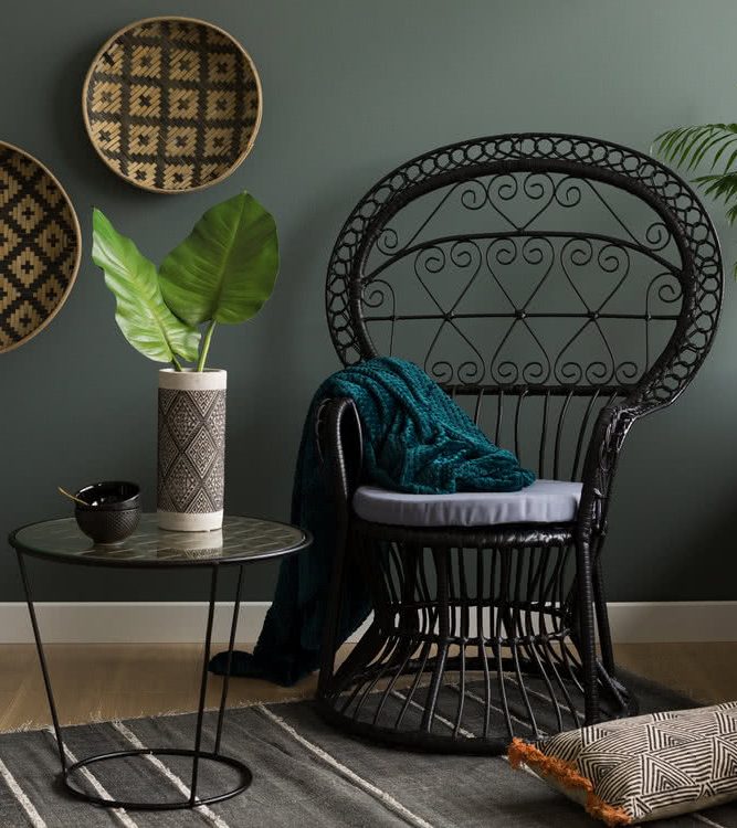 fauteuil emmanuelle rotin noir deco blog clemaroundthecorner urban jungle