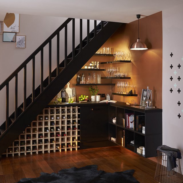 coin bar barista installer sous l escalier diy