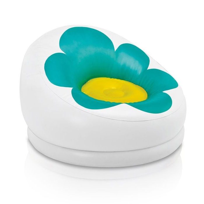 fauteuil gonfable fleur piscine vert jaune marguerite