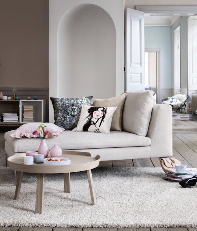 salon deco couleur lin et rose vieux nude blush hmhome