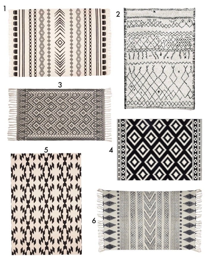 tapis berbère déco ethnique blog deco design blanc noir creme motifs aztheque danois hygge decoration