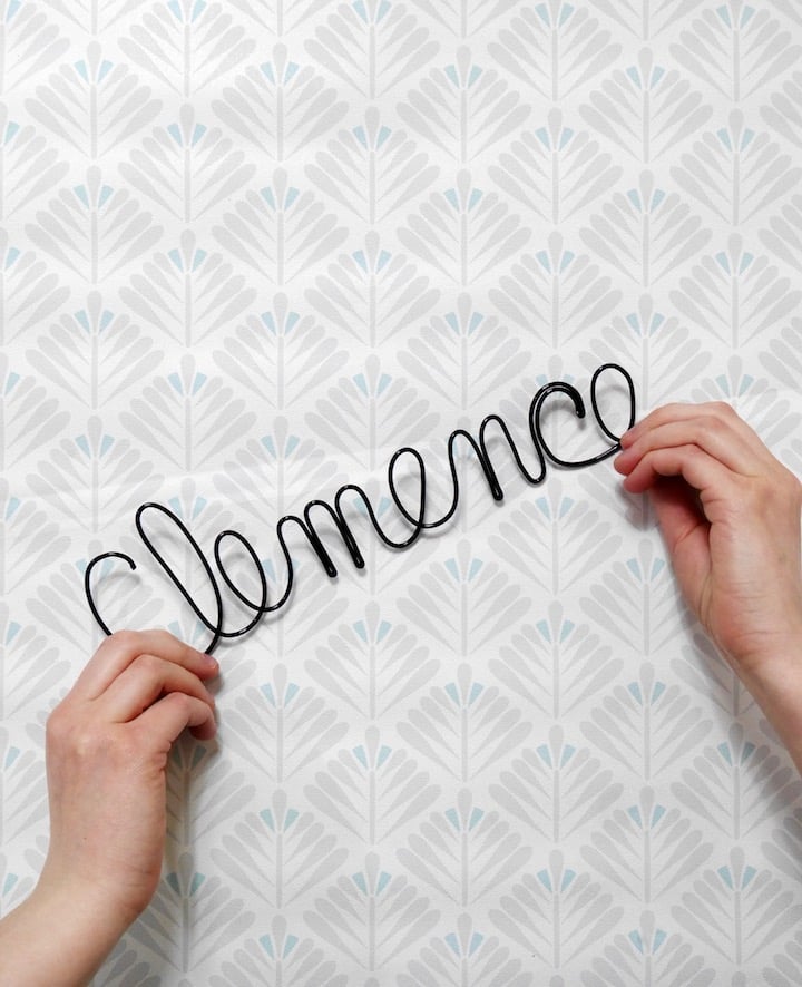 prénom fil de fer tuto diy décoration porte chambre enfant