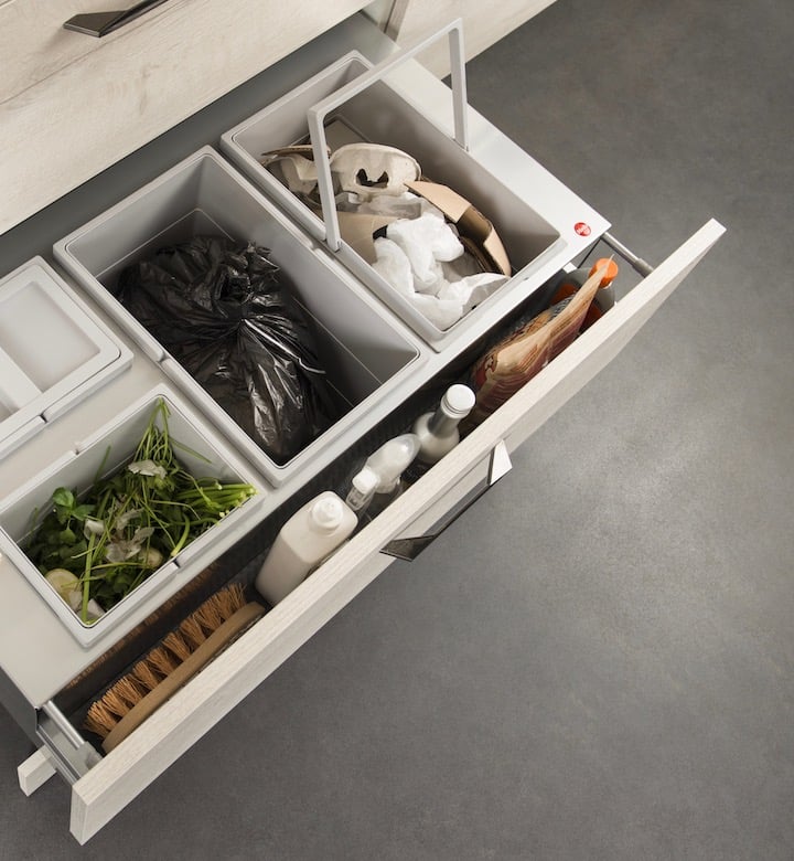 darty cuisine tiroir dechet tri poubelle selective integree