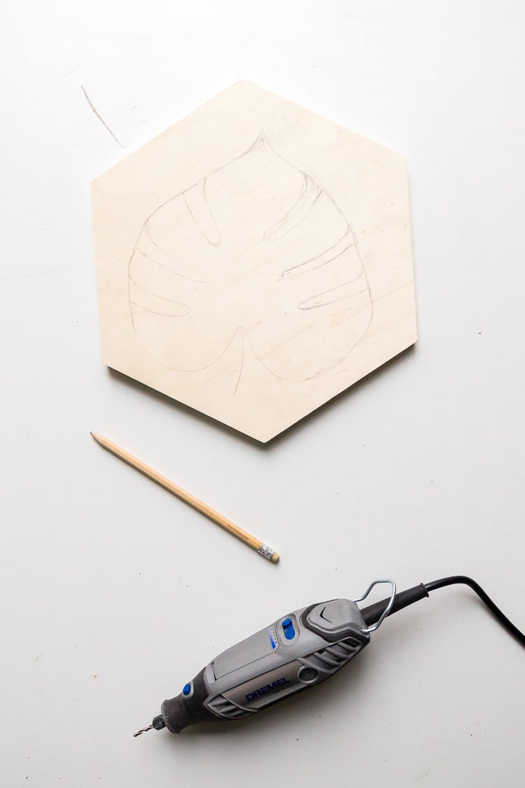 diy dessous de plat original plateau deco motif feuille monstera