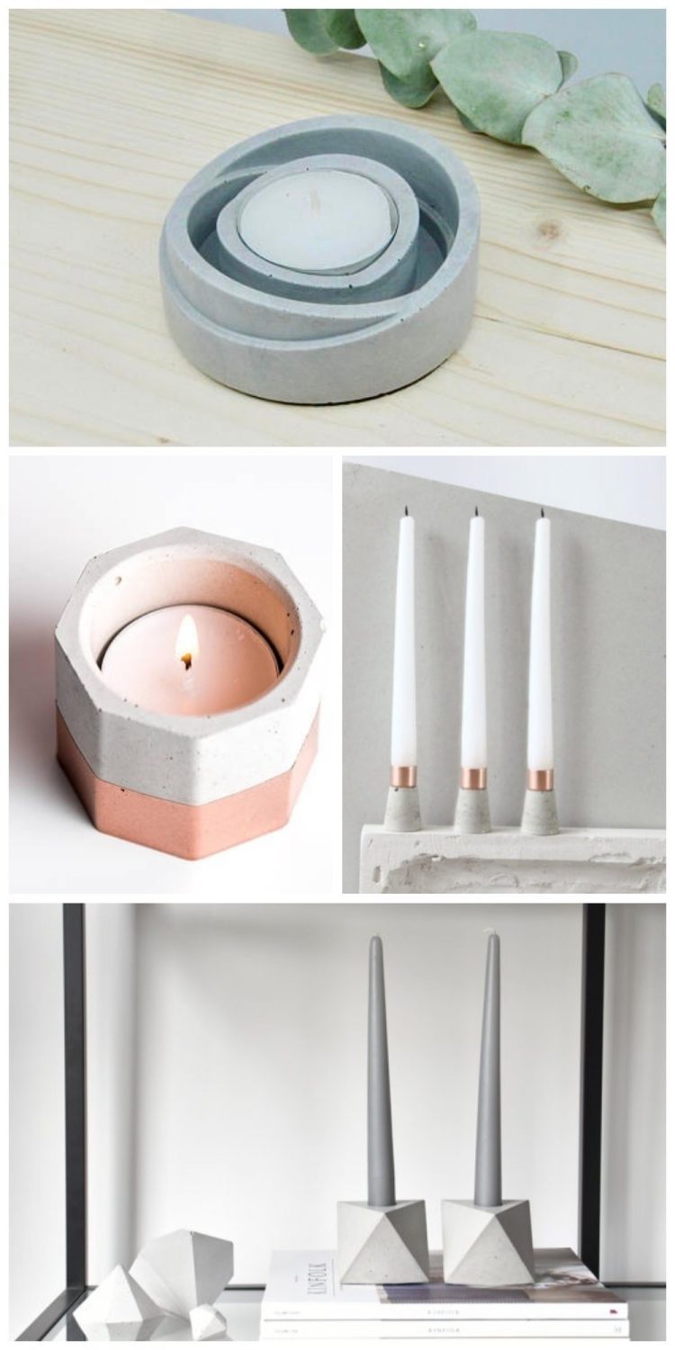 diy photophore beton idee deco moderne masculine