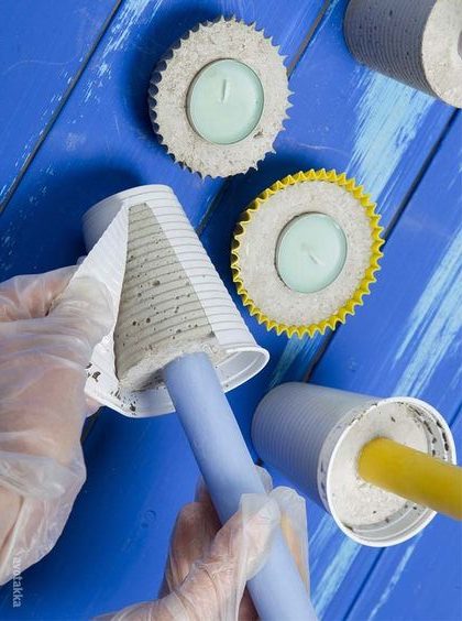 diy photophore beton ciment moule idee deco blog clem around the corner