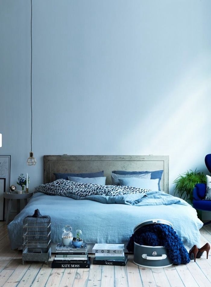 bleu glacier chambre adulte lit boheme